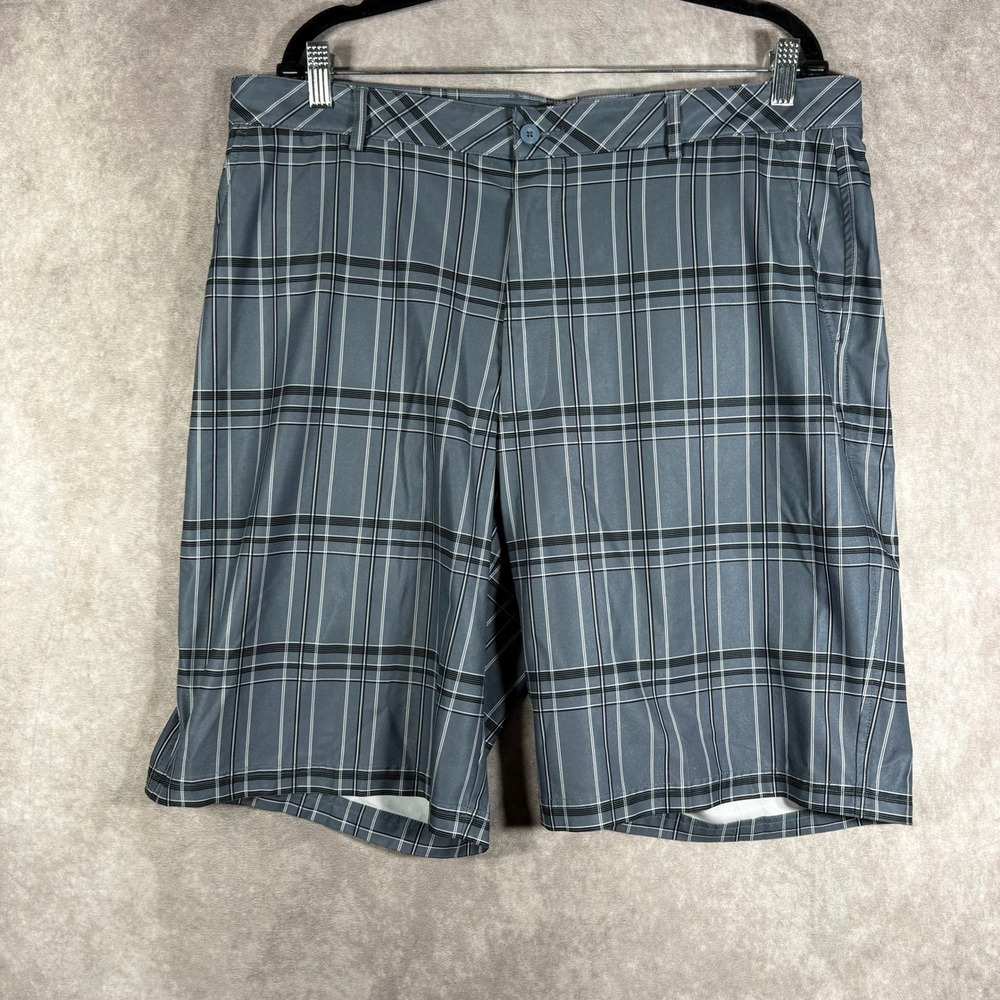 Bolle Golf Shorts Mens 38 Grey Plaid Tech Performance Stretch Checkered Athletic